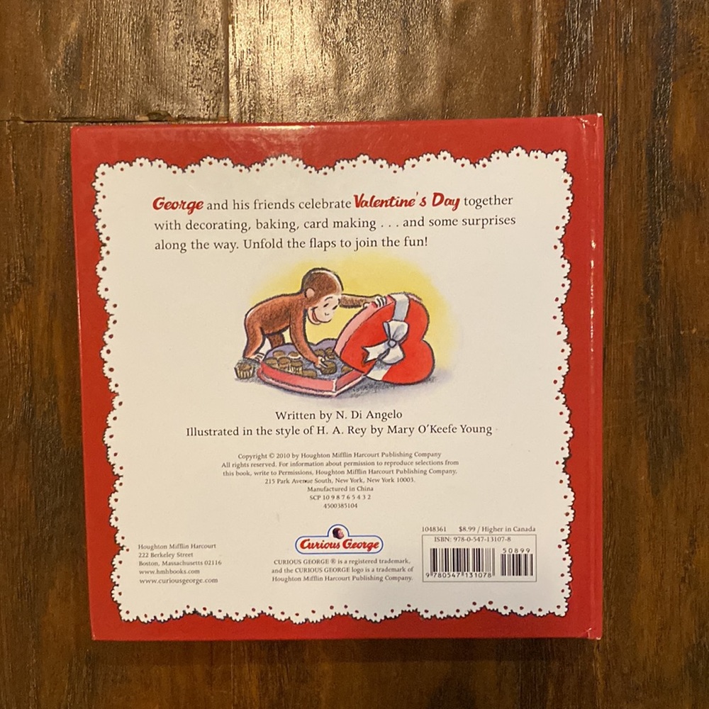 5/$10 Kids Picture Book | Happy Valentines Curious George - with fold out flaps - Picture 2 of 2